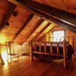 Northwoods cabin loft bedroom