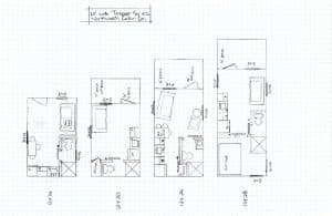 12' wide Trapper cabin floor plans