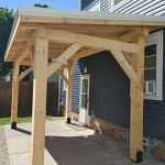 timber frame pavilion on back porch