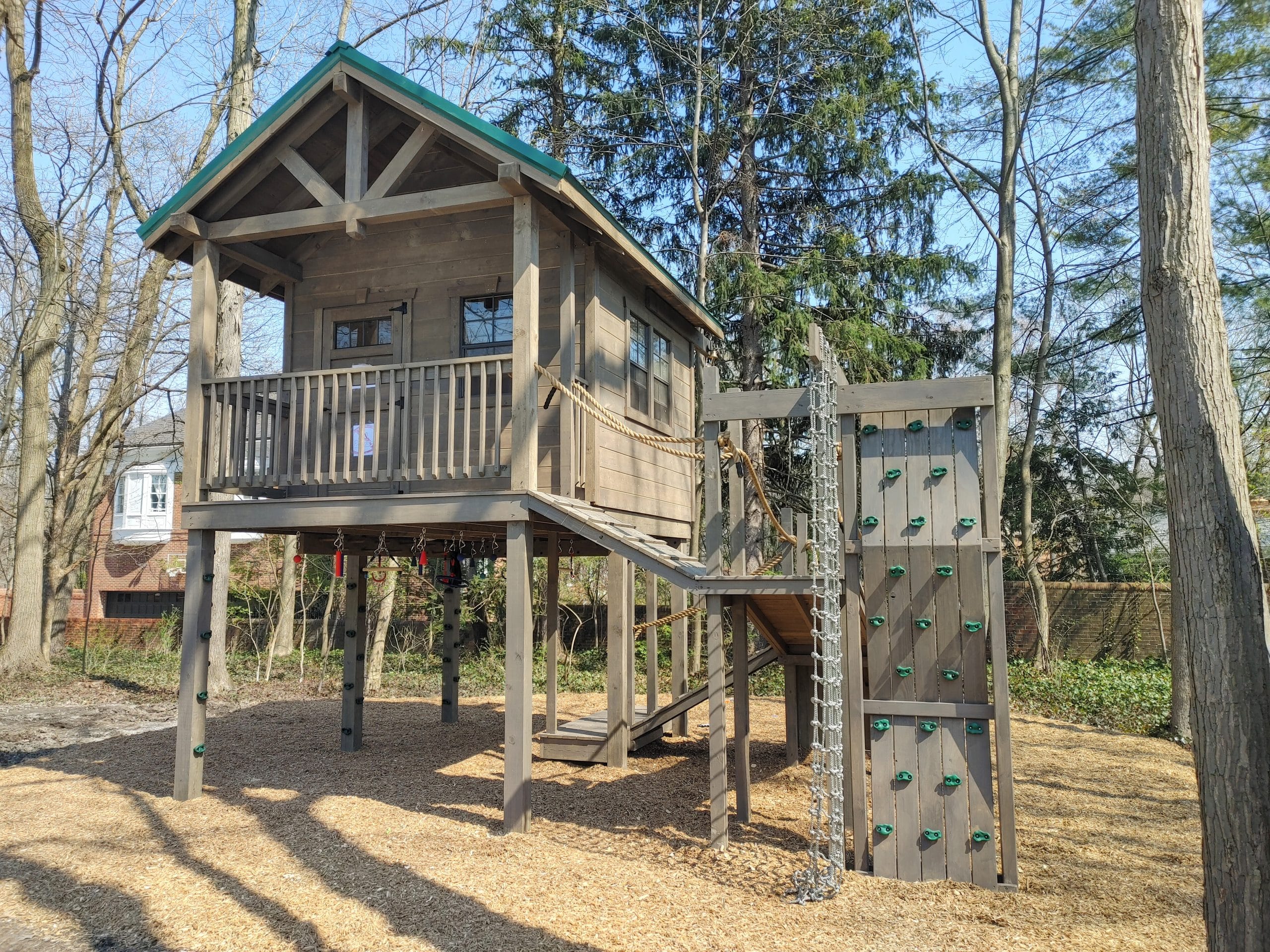 Unique children's backyard playhouse.