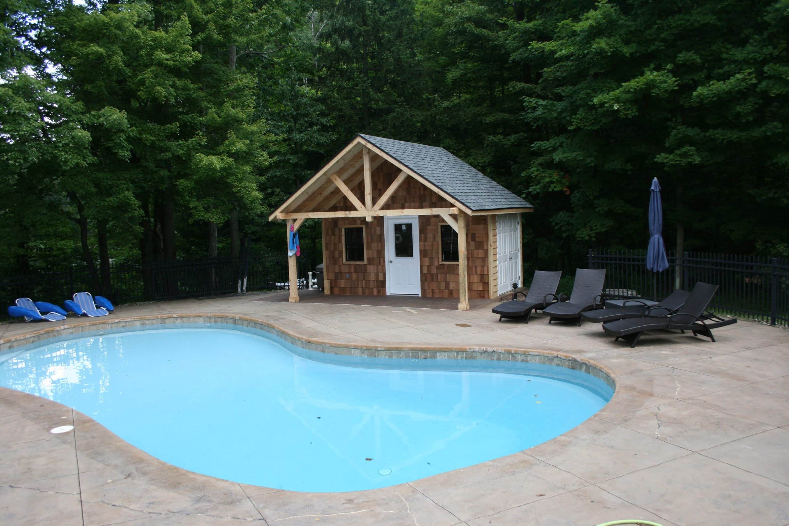 A beautiful pool house!