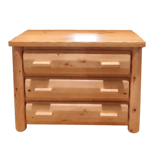Cedar Log Chest with 3 Drawers - Natural Finish