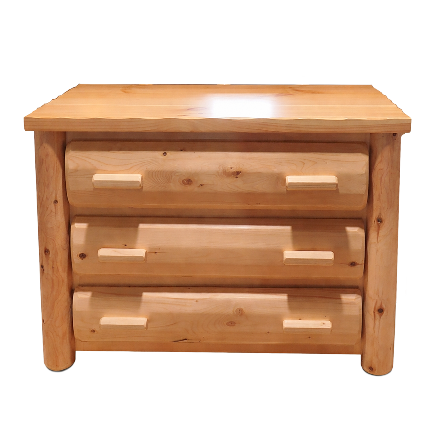 Cedar Log Chest with 3 Drawers - Natural Finish