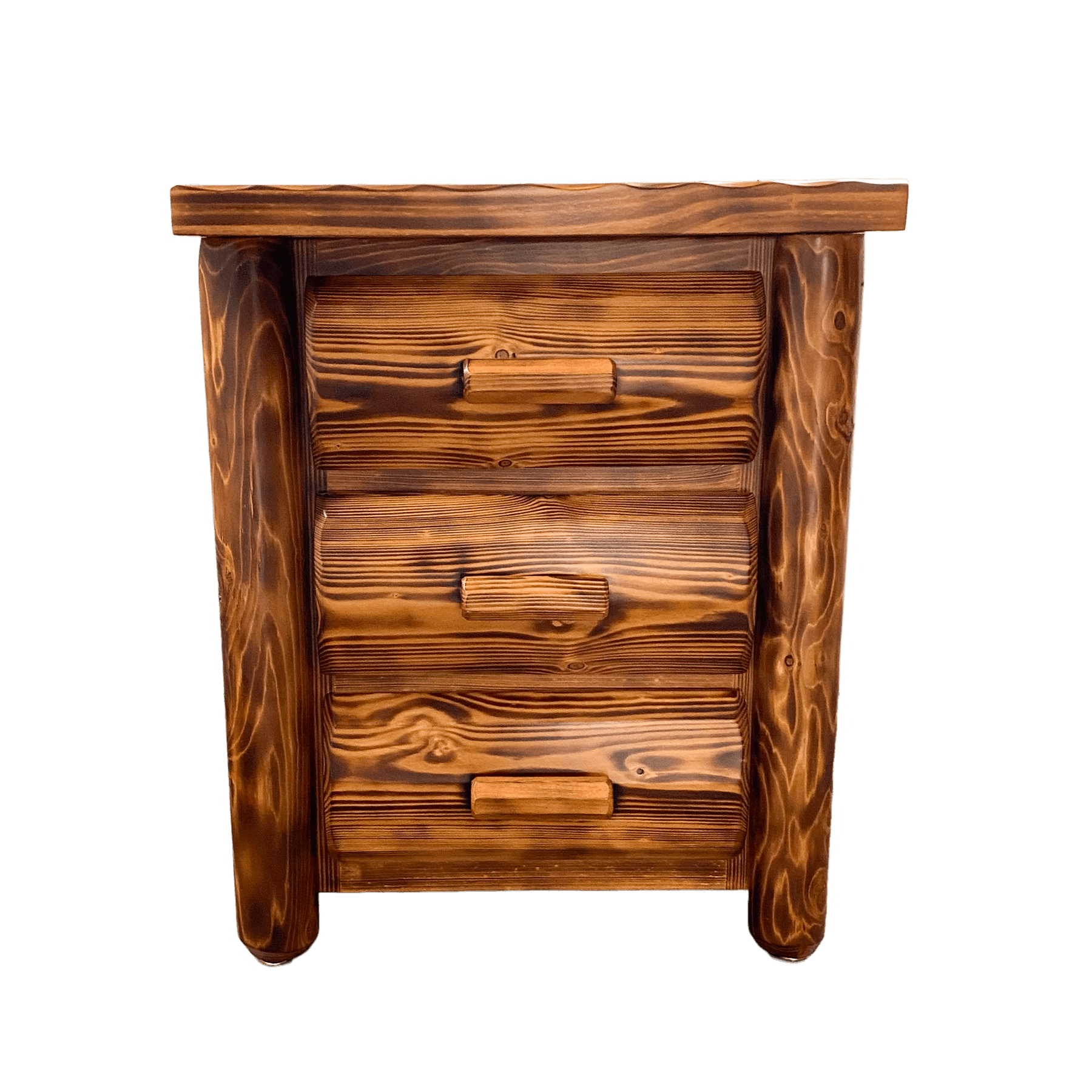Nightstand 3-Drawer - Pine Torched